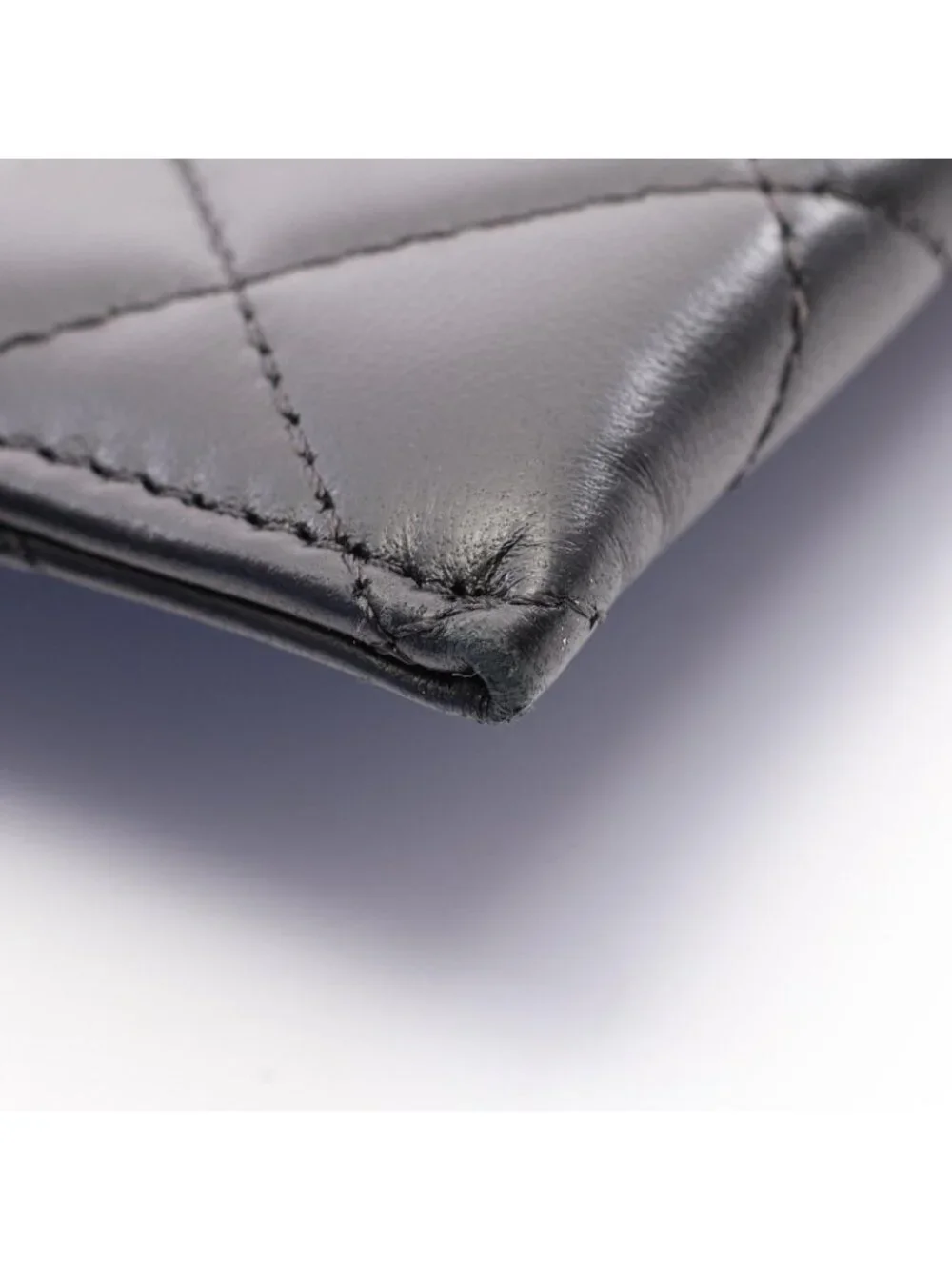 Chanel Pouch Quilted Black Lambskin Slim Wallet